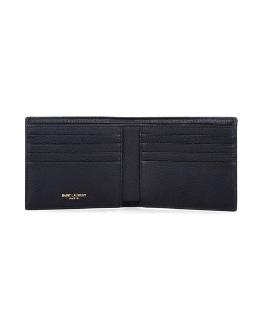 Saint Laurent Blue Tiny Cassandre East/West Wallet for men