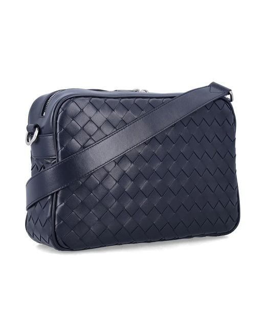 Bottega Veneta Blue Intrecciato Camera Bag for men