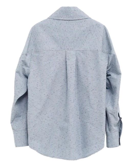 Bottega Veneta Blue Cotton And Linen Blouse