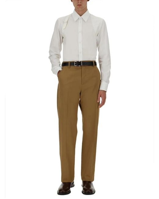 McQueen Natural Pants With Logo for men
