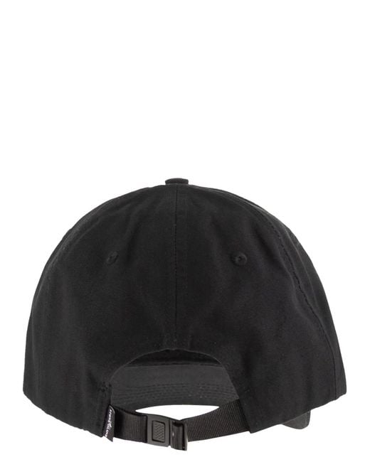 Stone Island Black Cap With Embroidered Compass Logo for men