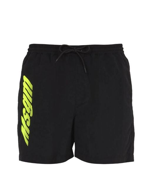 MSGM Black Logo Print Bermuda for men