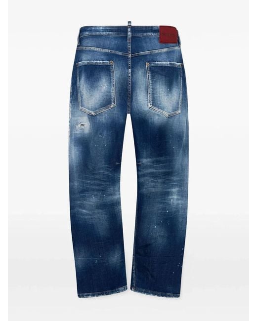 DSquared² Blue 5 Pockets Cotton Elastane Pants for men