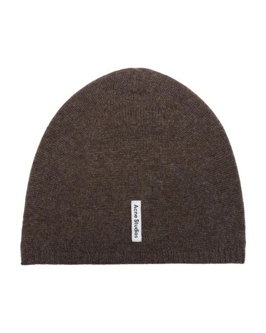 Acne Brown Fitted Beanie