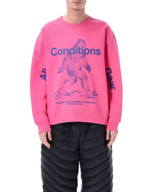 Nike Pink Acg Tuff Fleece Crewneck Sweatshirt for men