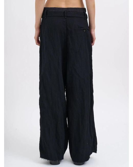 Masnada Black Oversized Wool Trousers