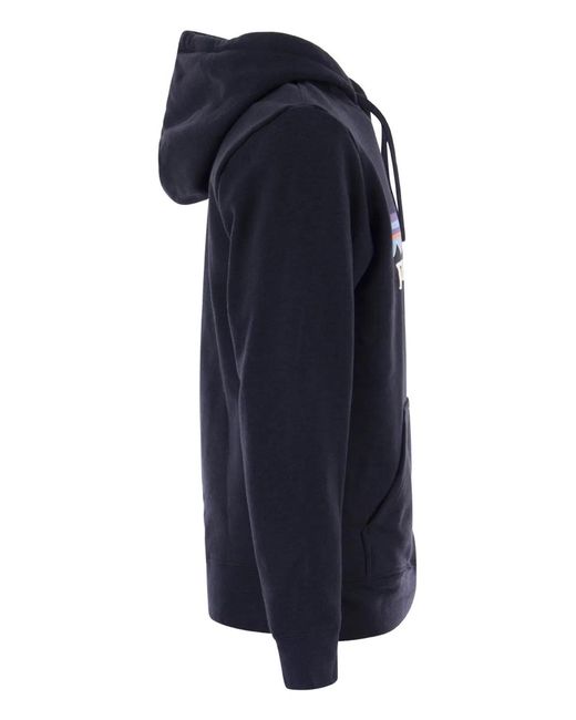 Patagonia Blue Cotton Blend Hoodie for men