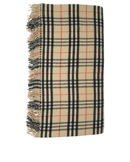 Burberry Multicolor Checked Fringed-Edge Scarf