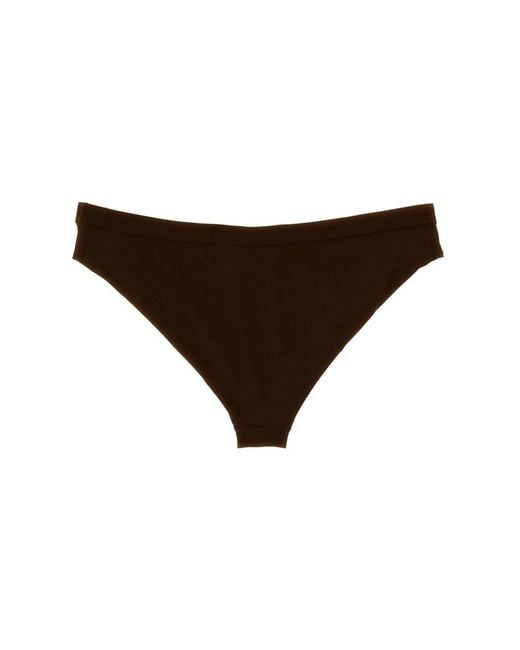 Jil Sander Brown Solid Bikini Bottom Swimwear