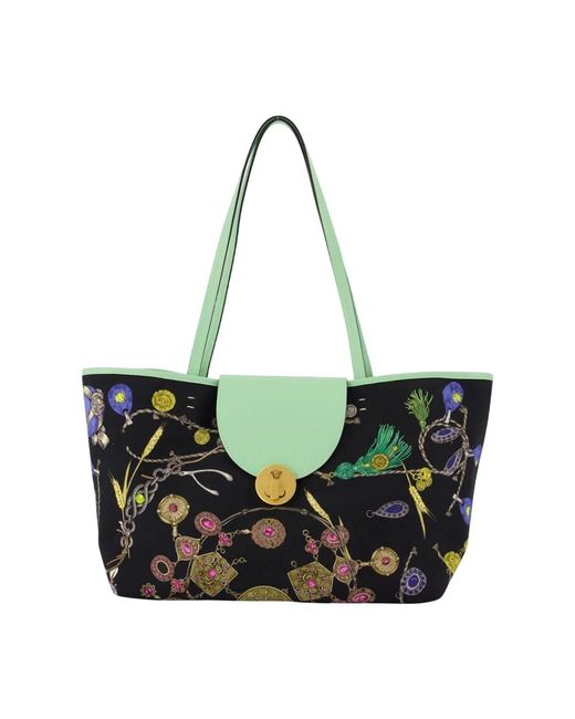 Versace Green Small Tote Bag 'St. Broken Jewels'