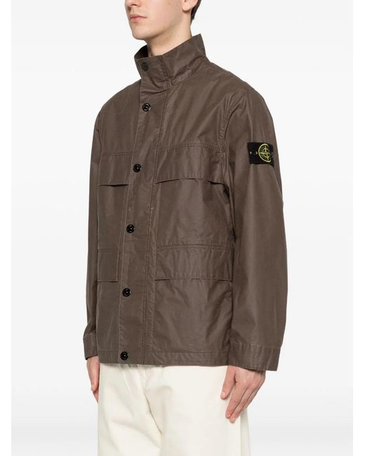 Stone Island Brown Polyester-Cotton Jacket for men