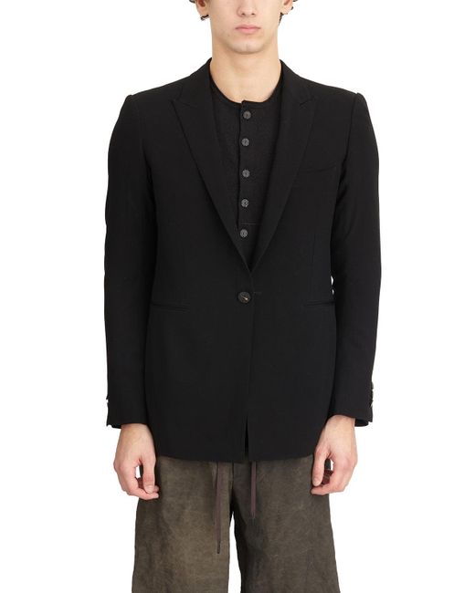 DEVOA Black Wool Jacket for men