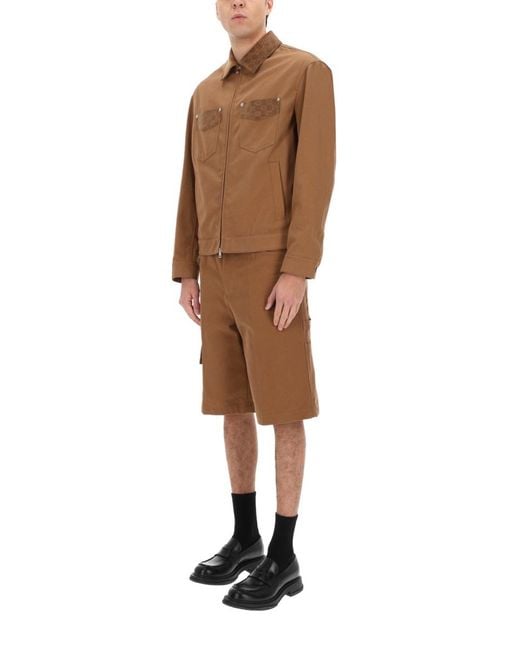 Gucci Brown Jacket With Zipper And Collar for men