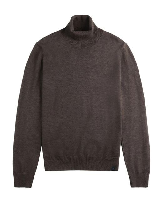 Fay Gray Rolled Neck Ribbed Sweater for men
