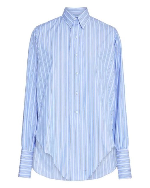 Maison Margiela Blue Cotton Shirt Italy