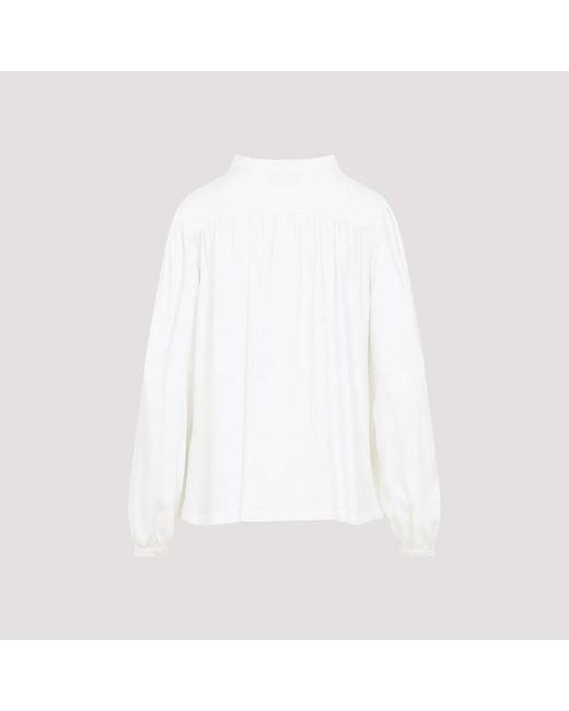 Giambattista Valli White Silk Blouse