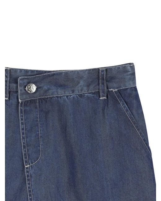 DKNY Blue Pantaloncini Con Chiusura A Portafoglio