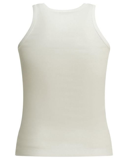 Ganni Gray Cotton Rib Tank Top