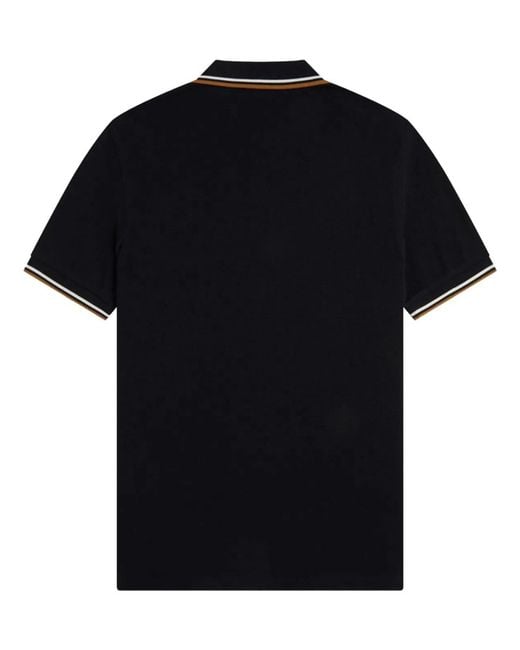 Fred Perry Black Cotton Polo Shirt for men