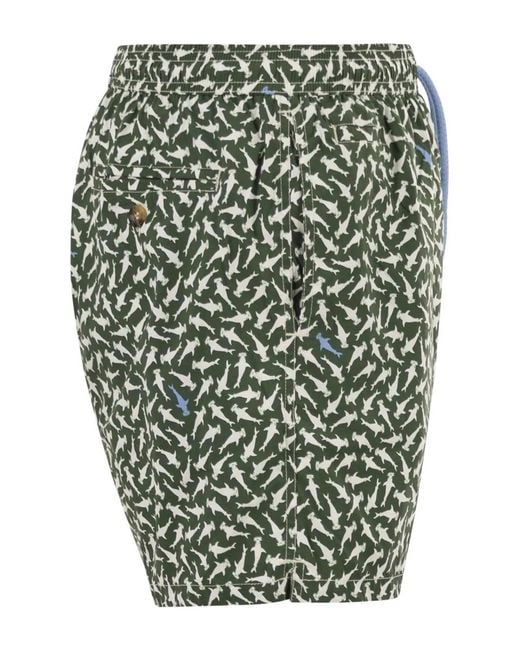Mc2 Saint Barth Green Micro-Print Swimsuit for men