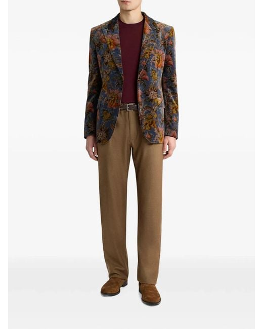 Etro Purple Wool And Silk Sweater With Pegasus Embroidery for men
