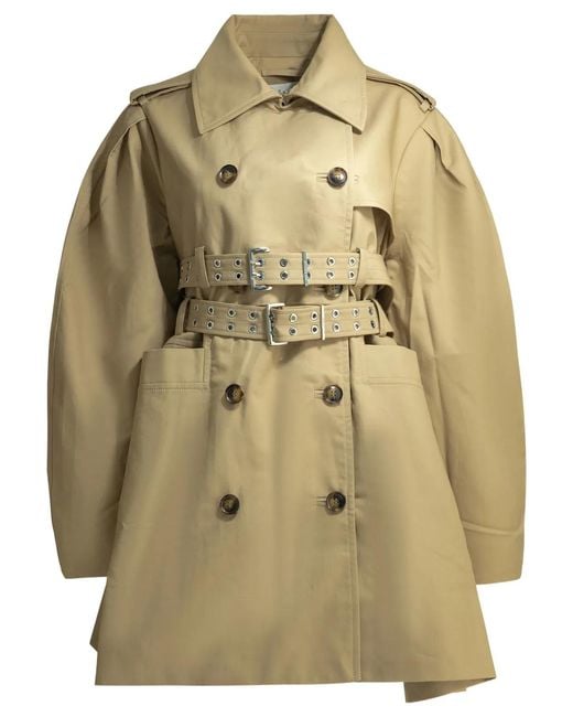 Ganni Natural Cotton Trench Coat