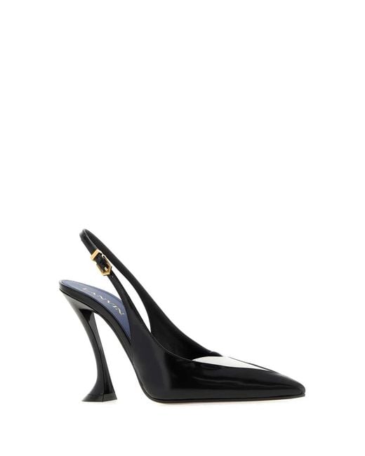 Lanvin Black Two-Tone Leather Pumps