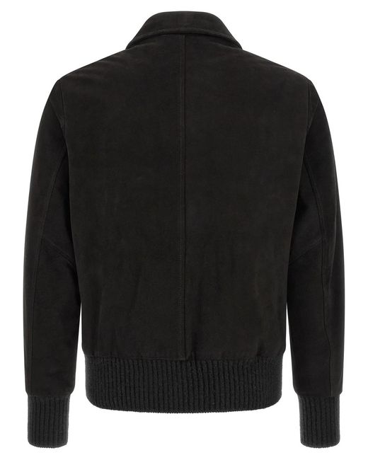 Giorgio Brato Black Aviator Jacket for men