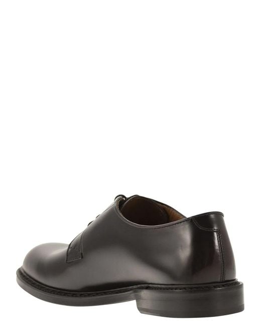 Doucal's Black Smooth Leather Derby for men