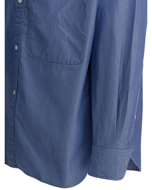 Beams Plus Blue Cotton Shirt for men