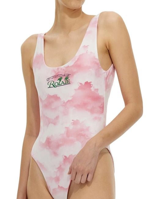 ROTATE BIRGER CHRISTENSEN Pink Cismione One-Piece Swimsuit