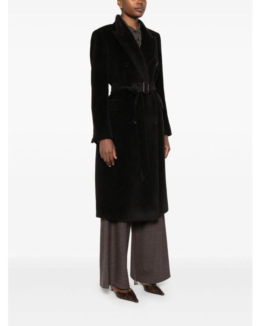 Tagliatore Black Dark Wool Coat