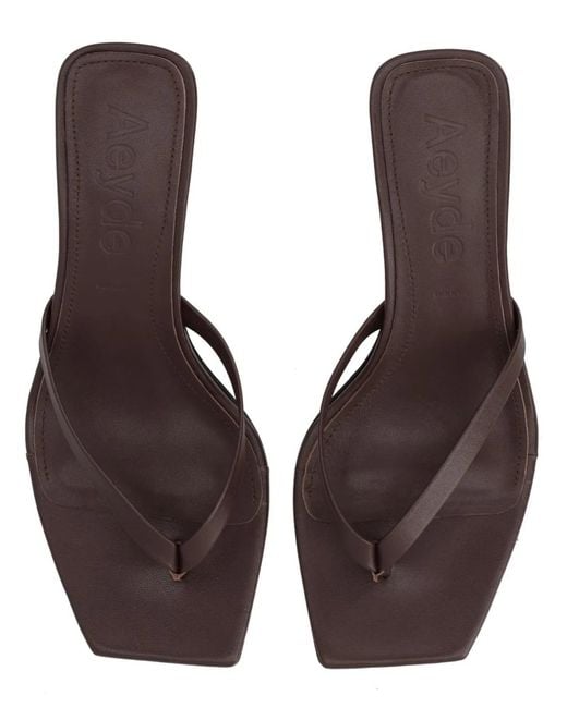Aeyde Brown Sandalo "Wilma" Con Tacco