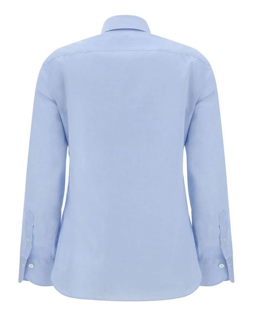 Finamore 1925 Blue Cotton Shirt for men