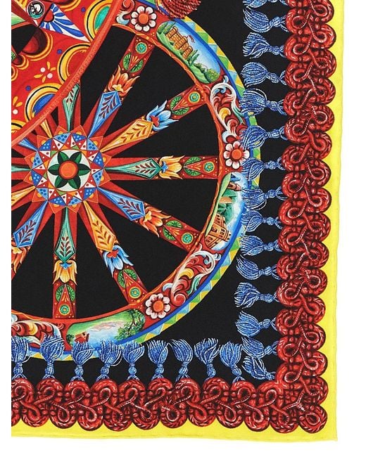 Dolce & Gabbana Orange Dolce & Gabbana 'Carretto' Scarf