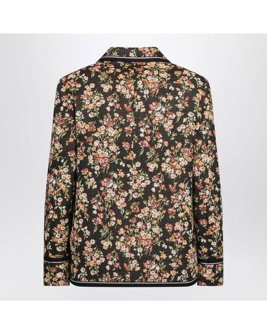Dries Van Noten Brown Floral Gobelin Blazer
