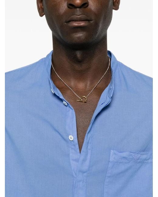 Emporio Armani Blue Cotton Shirt for men