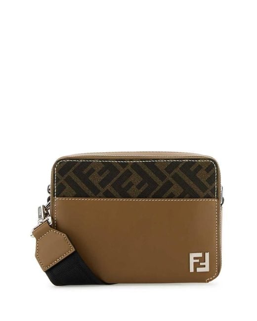 Fendi Brown 'Camera Case Organizer Squared Ff' Crossbody Bag for men
