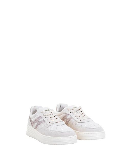 Hogan White H630 Sneaker With Glitter