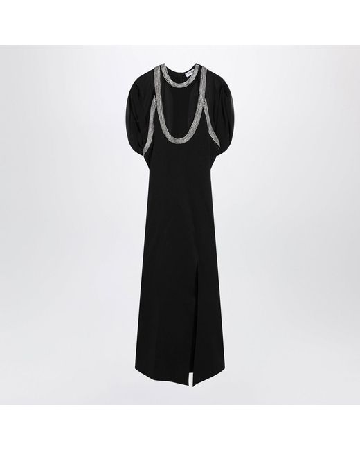 The Attico Black Viscoseblend Dress With Rhinestones