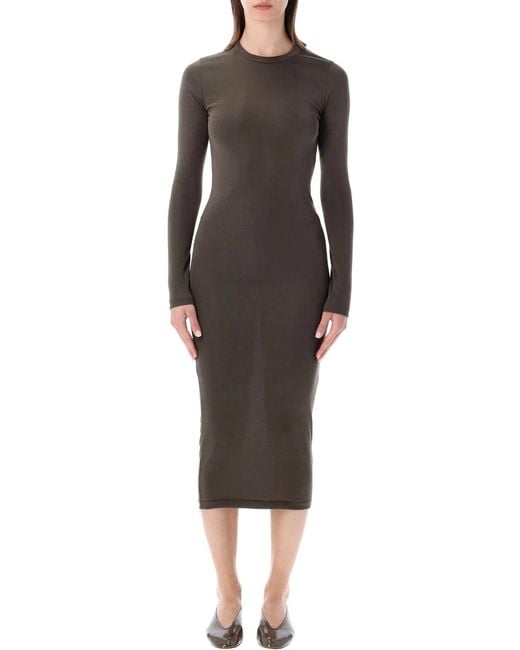 Fear Of God Black Lons Sleeve Rib Cotton Dress