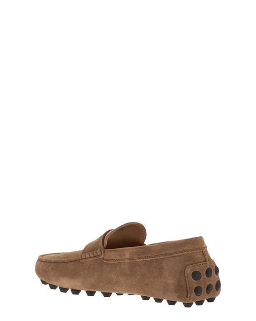 Tod's Brown Suede Moccasin Moccasin for men
