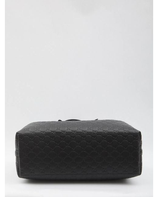 Gucci Black Gg Emblem Large Shopping Bag