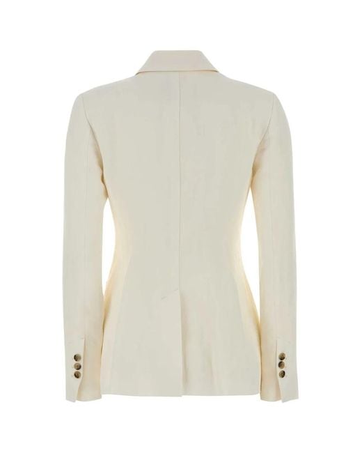 AMI White Double Breasted Bar Jacket With Patch Pockets