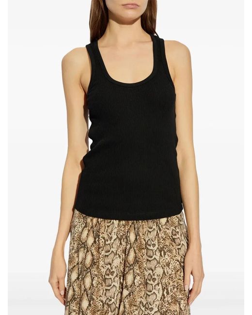 Isabel Marant Black Thea Cotton Tank Top