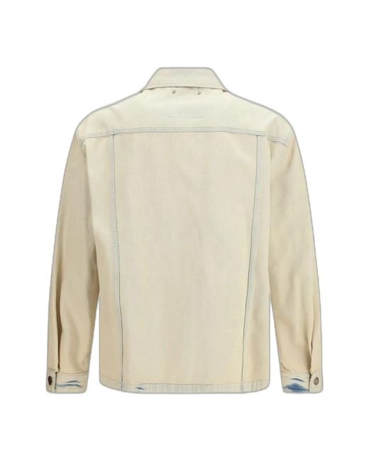 Golden Goose Deluxe Brand Natural "Journey M's" Denim Work Jacket Peter Bleach Laguna Wash for men