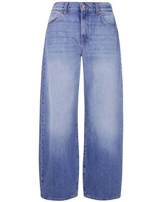 7 For All Mankind Blue "Bonnie" Wide Leg Denim