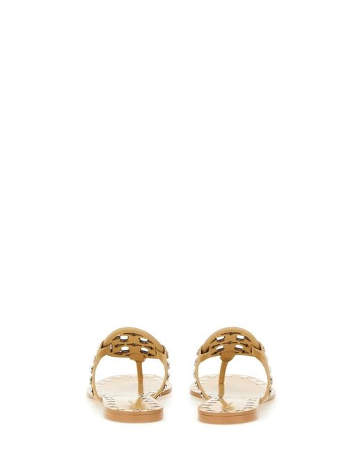 Tory Burch Natural Bovine Leather Flats