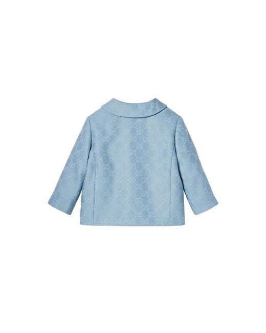 Gucci Blue Jacket Embroidered "Gg" Logo