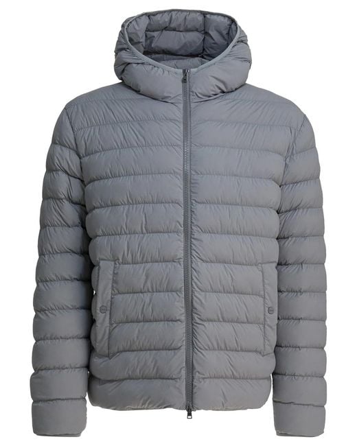 Herno Gray Hooded Rain Coat for men